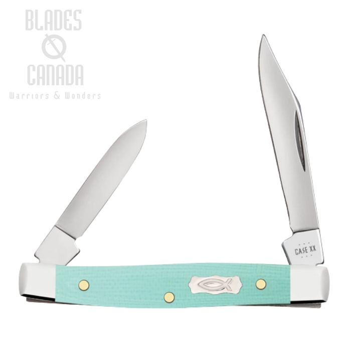 Case Small Pen Slipjoint Folding Knife, Stainless, G10 Seafoam Green, 18104